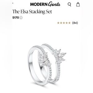 The Elsa stacking set of 2 by ModernGents jewelry. Size 7.5 wedding rings stack